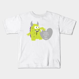 Monster Ate My Heart - Remember you are my happy ending - Happy Valentines Day Kids T-Shirt